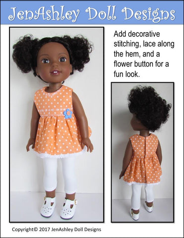 Jen Ashley Doll Designs WellieWishers Breezy Summer Top 14-14.5" Doll Clothes Pattern Pixie Faire