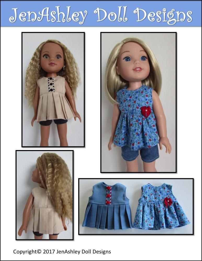 Jen Ashley Doll Designs WellieWishers Breezy Summer Top 14-14.5" Doll Clothes Pattern Pixie Faire