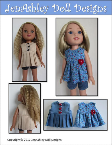 Jen Ashley Doll Designs WellieWishers Breezy Summer Top 14-14.5" Doll Clothes Pattern Pixie Faire