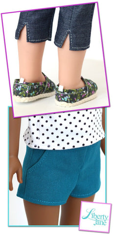 Liberty Jane WellieWishers Shorts and Capri Pants 14.5 Inch Doll Clothes Pattern Pixie Faire