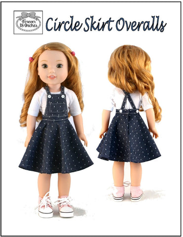 Forever 18 Inches WellieWishers Circle Skirt Overalls 14-14.5" Doll Clothes Pattern Pixie Faire