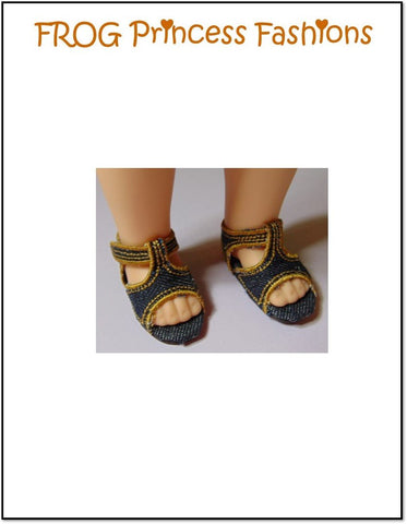 Frog Princess Fashions Machine Embroidery Design Cool Breeze Sandals Machine Embroidery Design For 14-14.5" Dolls Pixie Faire