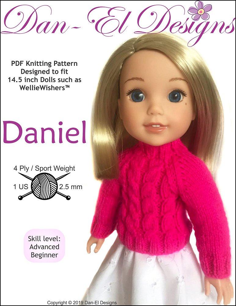 Dan-El Designs Knitting Daniel 14.5" Doll Knitting Pattern Pixie Faire