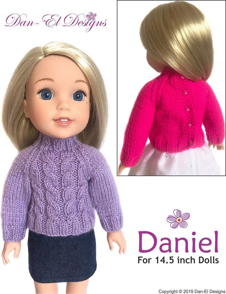 Dan-El Designs Knitting Daniel 14.5" Doll Knitting Pattern Pixie Faire