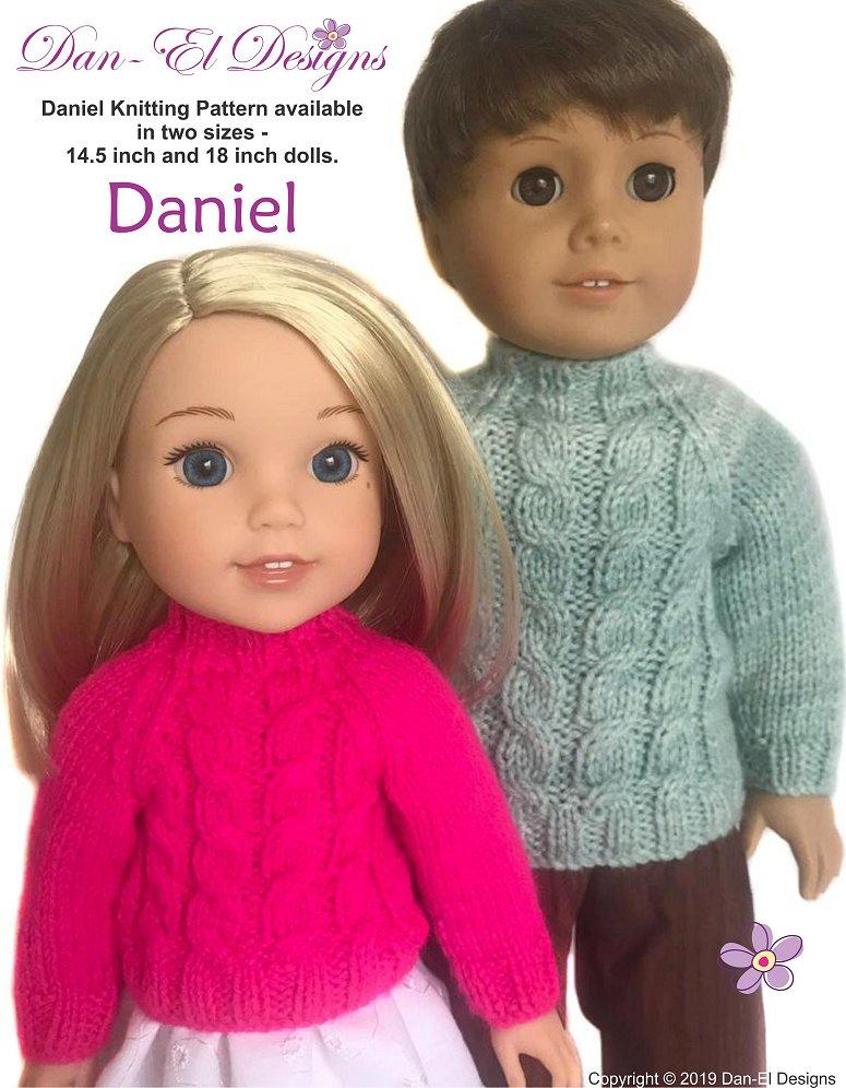 Dan-El Designs Knitting Daniel 14.5" Doll Knitting Pattern Pixie Faire