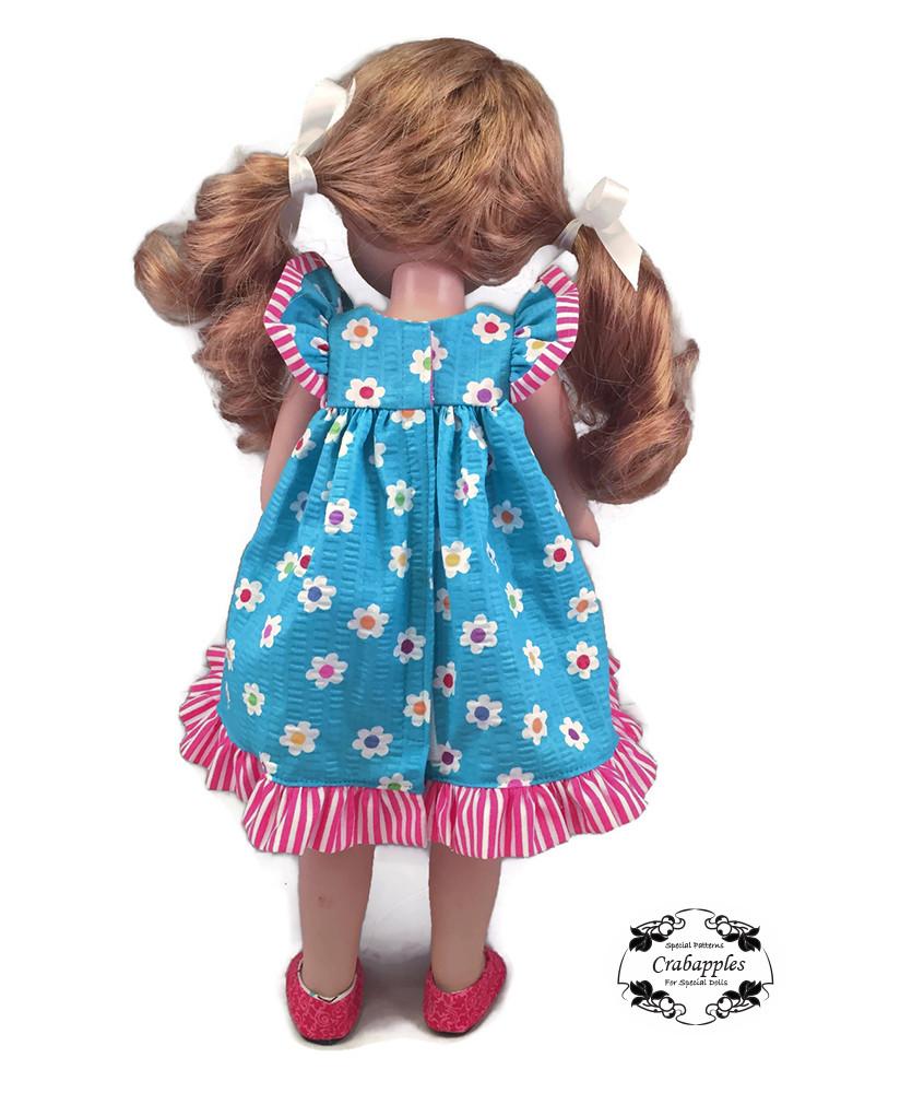 Crabapples WellieWishers Flutter Sleeve Dress 14.5 Inch Doll Clothes Pattern Pixie Faire