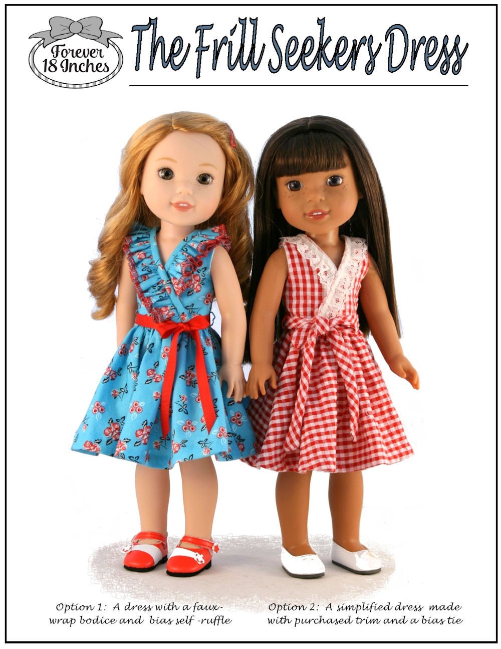 Forever 18 Inches WellieWishers Frill Seekers Dress 14.5" Doll Clothes Pattern Pixie Faire