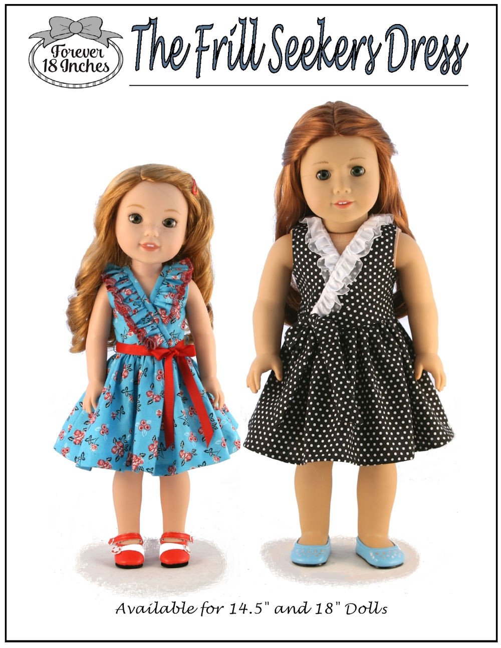 Forever 18 Inches WellieWishers Frill Seekers Dress 14.5" Doll Clothes Pattern Pixie Faire