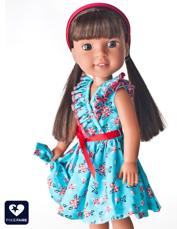Forever 18 Inches WellieWishers Frill Seekers Dress 14.5" Doll Clothes Pattern Pixie Faire