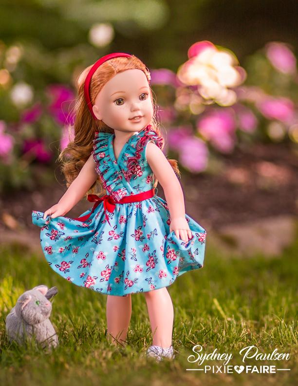 Forever 18 Inches WellieWishers Frill Seekers Dress 14.5" Doll Clothes Pattern Pixie Faire