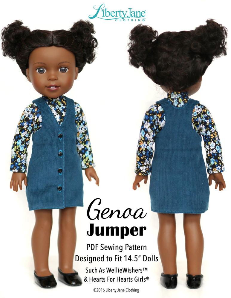 Liberty Jane WellieWishers Genoa Jumper 14 - 14.5 inch Doll Clothes Pattern Pixie Faire