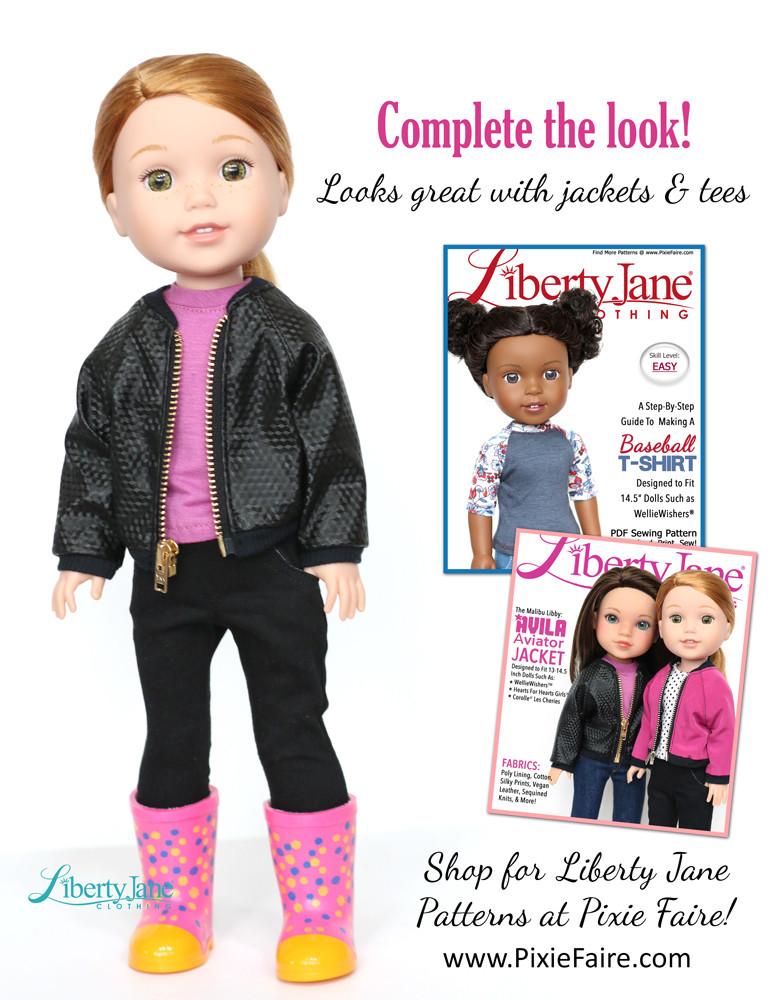 Liberty Jane WellieWishers Jeans Bundle 14.5 Inch Doll Clothes Pattern Pixie Faire