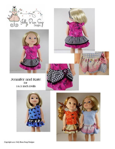 Jelly Bean Soup Designs WellieWishers Jennifer and Kate 14.5" Doll Clothes Pattern Pixie Faire