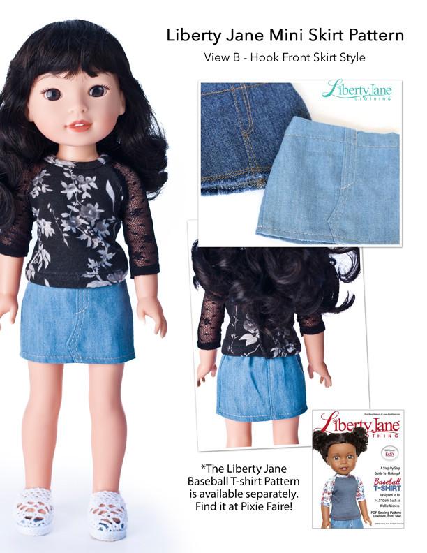 Liberty Jane WellieWishers Mini Skirt 14.5 - 15 Inch Doll Clothes Pattern Pixie Faire