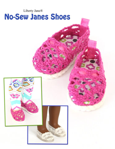 Liberty Jane WellieWishers No Sew Janes Shoes 14.5 Inch Doll Shoe Pattern Pixie Faire