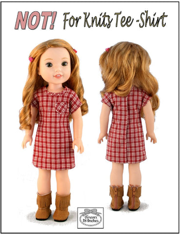 Forever 18 Inches WellieWishers NOT! For Knits Tee-Shirt 14.5" Doll Clothes Pattern Pixie Faire