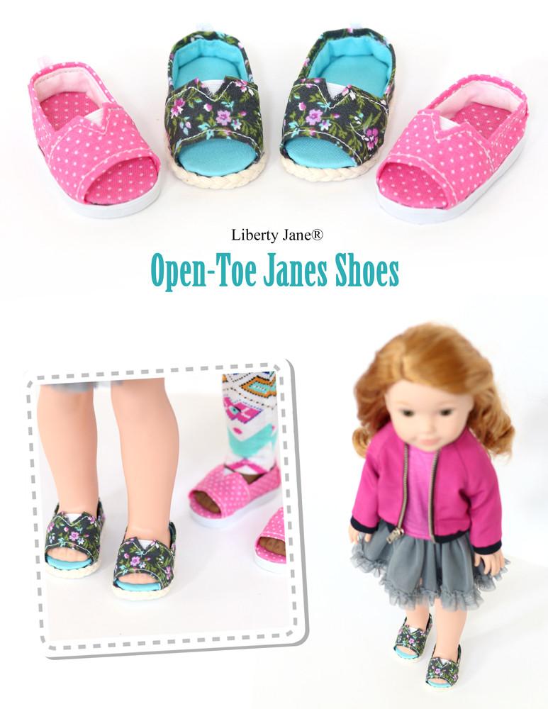 Liberty Jane WellieWishers Open-Toe JANES 14.5 Inch Doll Shoe Pattern Pixie Faire