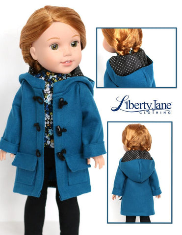 Liberty Jane WellieWishers Oxford Square Coat 14 - 14.5 Inch Doll Clothes Pattern Pixie Faire
