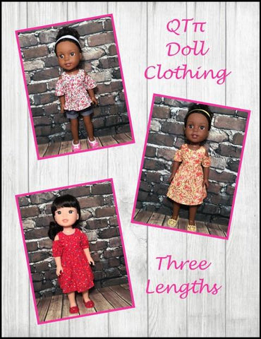 QTπ Doll Clothing WellieWishers Peek-A-Boo Dress 14.5" Doll Clothes Pattern Pixie Faire