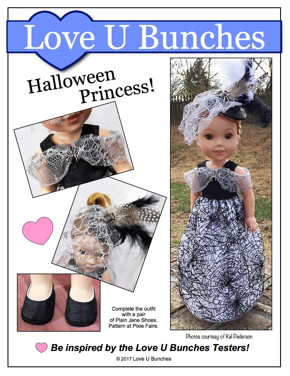 Love U Bunches WellieWishers Princess Anya 14.5" Doll Clothes Pattern Pixie Faire