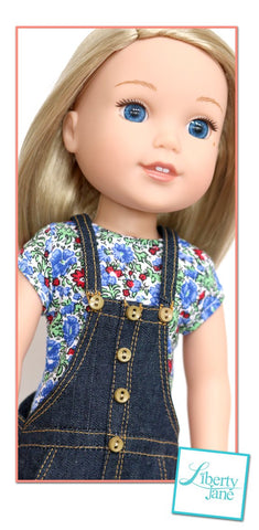 Liberty Jane WellieWishers Paradise Cove Overalls 14 - 14.5 inch Doll Clothes Pattern Pixie Faire