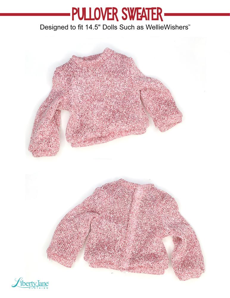 Liberty Jane WellieWishers Pullover Sweater 14.5" Doll Clothes Pattern Pixie Faire