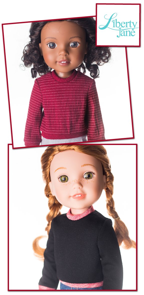 Liberty Jane WellieWishers Pullover Sweater 14.5" Doll Clothes Pattern Pixie Faire