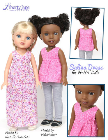 Liberty Jane WellieWishers Salina Dress and Top 14 -14.5 Inch Doll Clothes Pattern Pixie Faire
