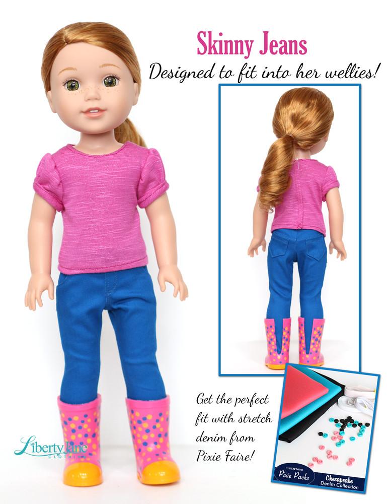 Liberty Jane WellieWishers Jeans Bundle 14.5 Inch Doll Clothes Pattern Pixie Faire