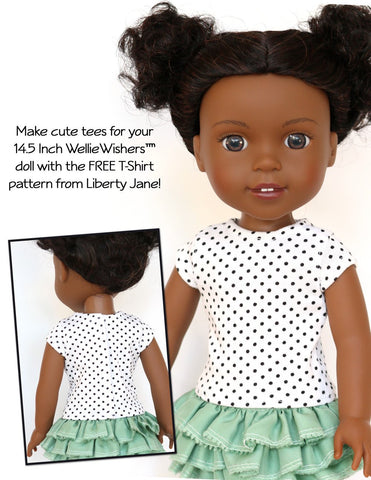 Liberty Jane WellieWishers FREE T-Shirt 14.5 inch Doll Clothes Pattern Pixie Faire
