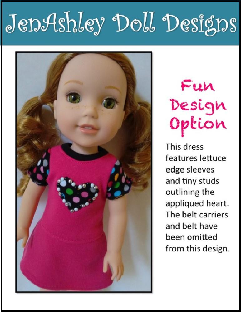 Jen Ashley Doll Designs WellieWishers Ella Rose Dress Pattern for 14-14.5 Inch Dolls Pixie Faire