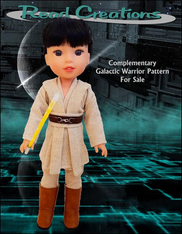 Read Creations WellieWishers Galactic Warrior Robe 14-14.5" Doll Clothes Pattern Pixie Faire