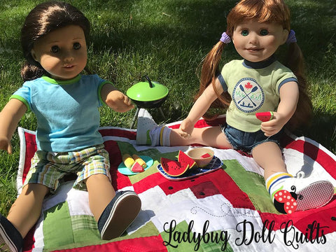 Ladybug Doll Quilts Quilt Watermelon Picnic Quilted Picnic Blanket Pattern For Dolls Pixie Faire