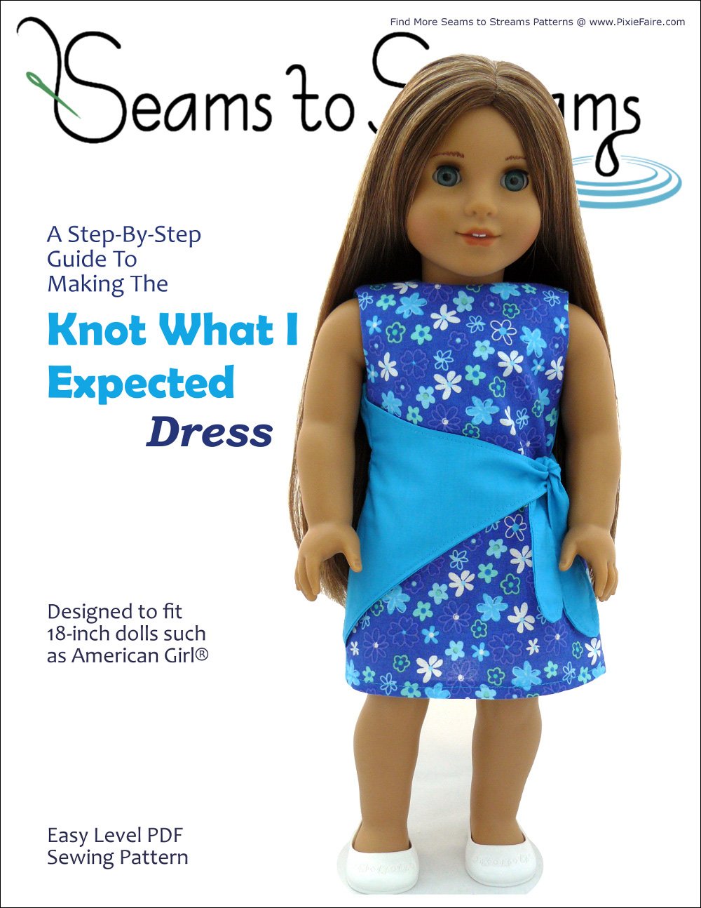 dresses for dolls patterns Seams To Streams Knot What I Expected Dress Doll Clothes Pattern 18 inch American Girl Dolls