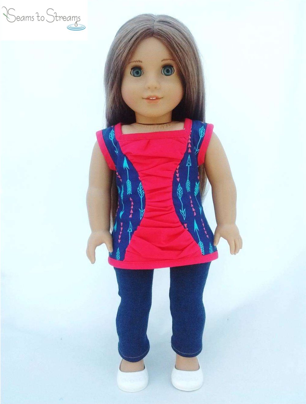 Seams to Streams 18 Inch Modern A Crinkle In Time Tunic 18" Doll Clothes Pattern Pixie Faire