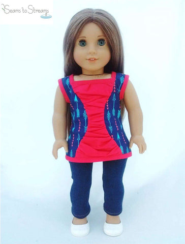 Seams to Streams 18 Inch Modern A Crinkle In Time Tunic 18" Doll Clothes Pattern Pixie Faire