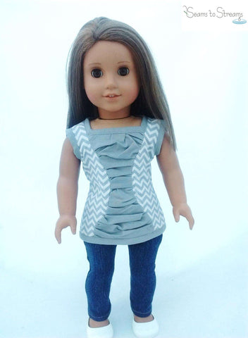 Seams to Streams 18 Inch Modern A Crinkle In Time Tunic 18" Doll Clothes Pattern Pixie Faire