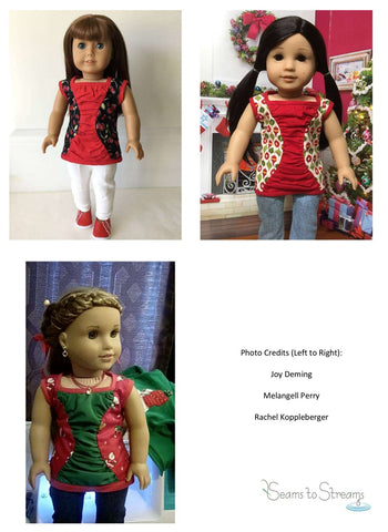 Seams to Streams 18 Inch Modern A Crinkle In Time Tunic 18" Doll Clothes Pattern Pixie Faire