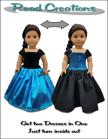 Read Creations 18 Inch Modern Reversible Fancy Dress 18" Doll Clothes Pattern Pixie Faire