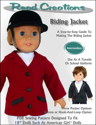 Read Creations 18 Inch Modern Riding Jacket 18" Doll Clothes Pattern Pixie Faire