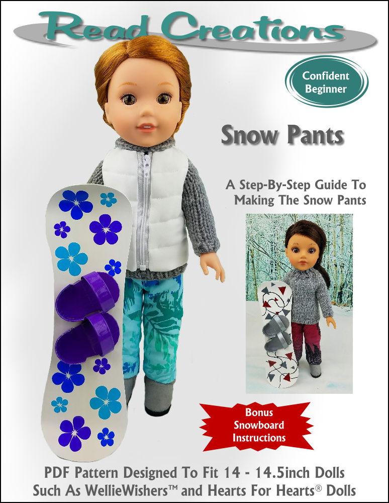 Read Creations WellieWishers Snow Pants 14-14.5" Doll Clothes Pattern Pixie Faire