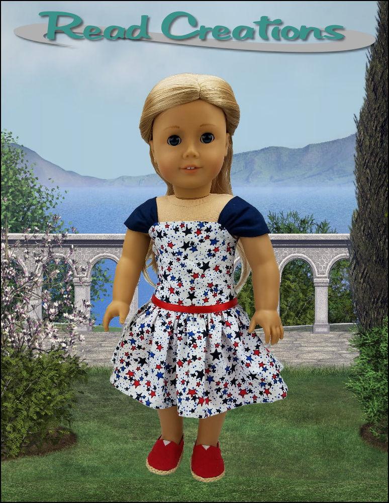 Read Creations 18 Inch Modern Reversible Fancy Dress 18" Doll Clothes Pattern Pixie Faire