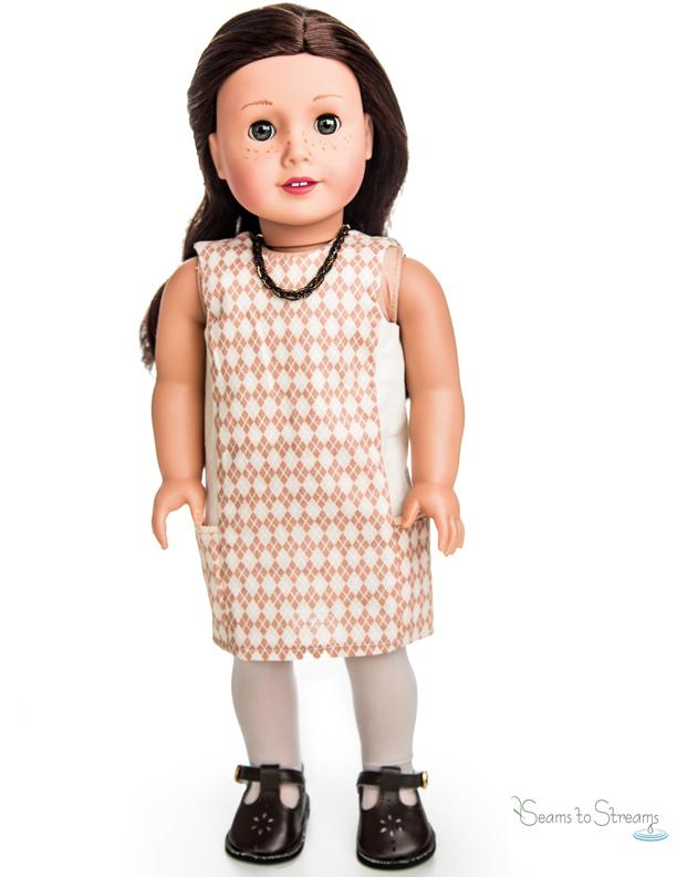 Seams to Streams 18 Inch Modern A Stitch In My Side Pocket Dress 18" Doll Clothes Pattern Pixie Faire