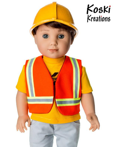 Koski Kreations 18 Inch Modern Construction Gear 18" Doll Clothes Pattern Pixie Faire