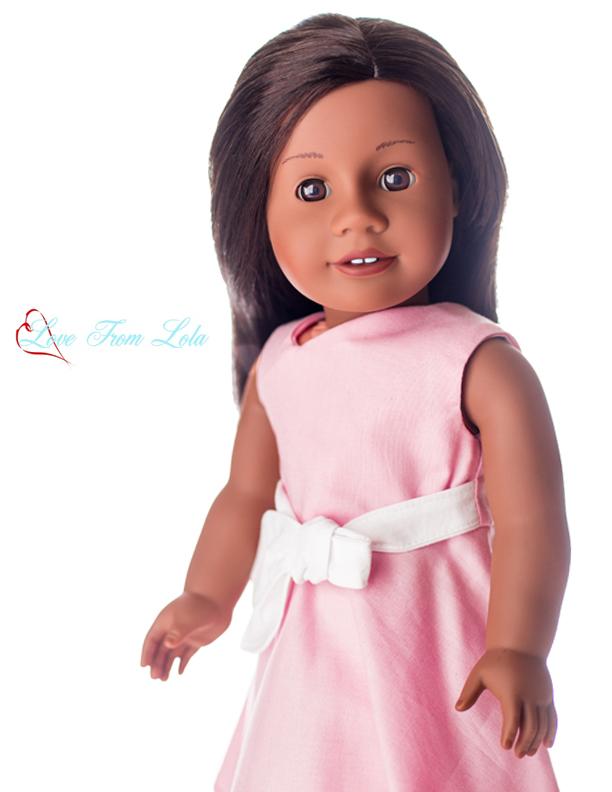 Love From Lola 18 Inch Modern Off Center Dress 18" Doll Clothes Pattern Pixie Faire