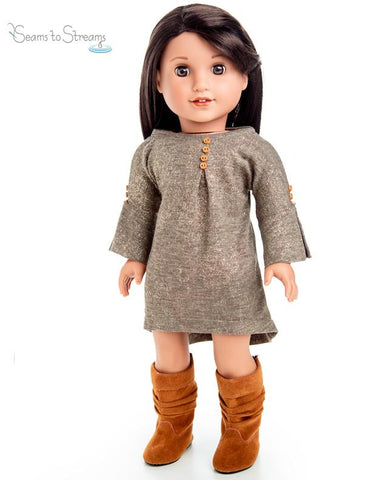 Seams to Streams 18 Inch Modern Buttonfly Dress 18" Doll Clothes Pattern Pixie Faire