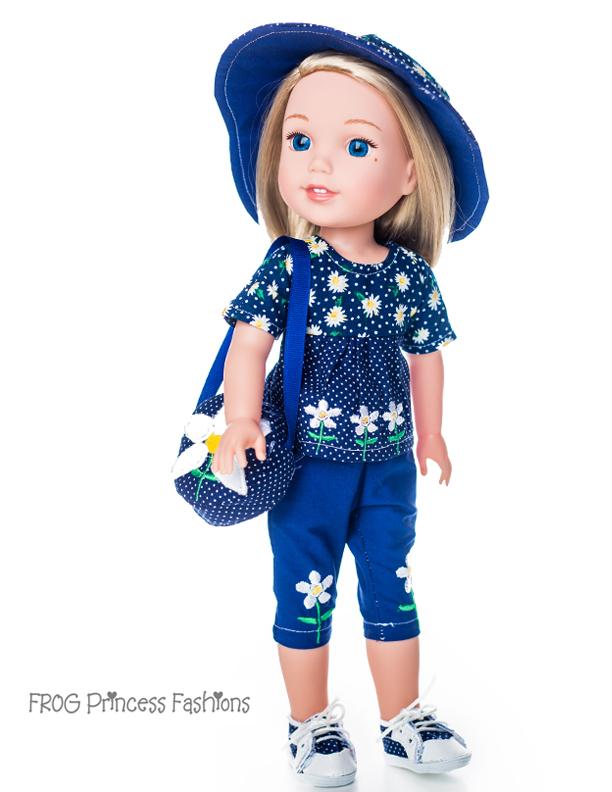 Frog Princess Fashions Machine Embroidery Design Daisy Days set for 13" - 14.5" Dolls Machine Embroidery Design Pixie Faire
