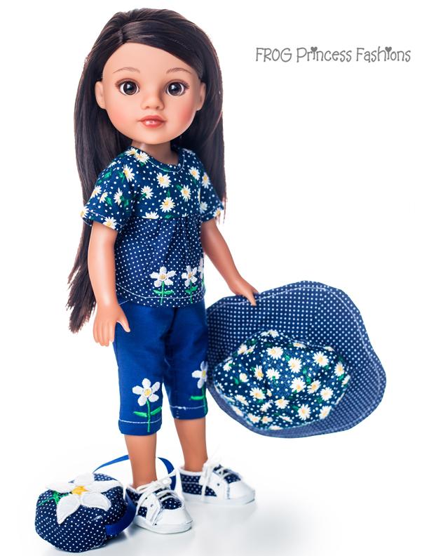 Frog Princess Fashions Machine Embroidery Design Daisy Days set for 13" - 14.5" Dolls Machine Embroidery Design Pixie Faire