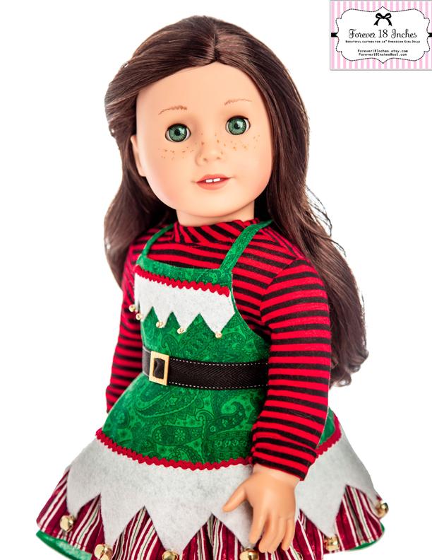 Forever 18 Inches 18 Inch Modern North Pole Cookie Party 18" Doll Clothes Pattern Pixie Faire