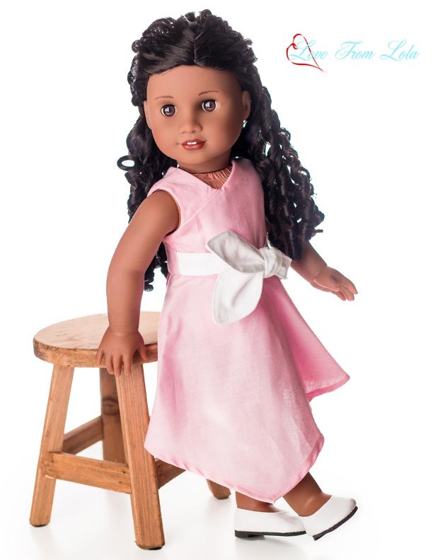 Love From Lola 18 Inch Modern Off Center Dress 18" Doll Clothes Pattern Pixie Faire